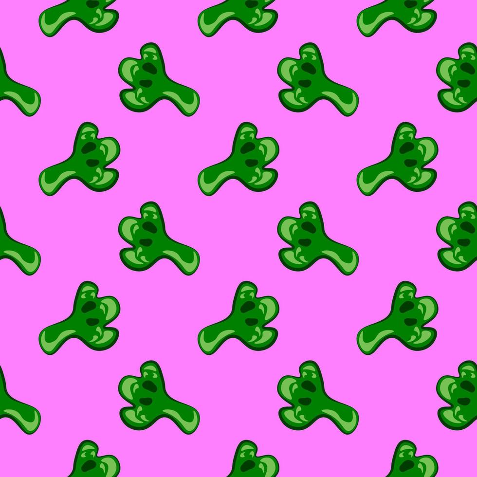 Little broccoli, seamless pattern on violet background. vector