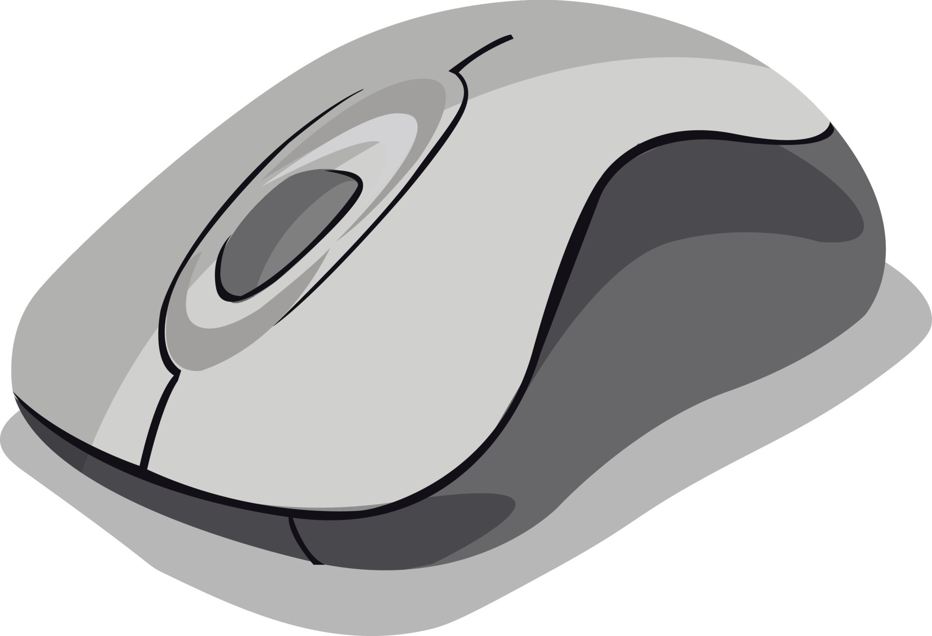 Grey computer mouse, illustration, vector on white background 13734255