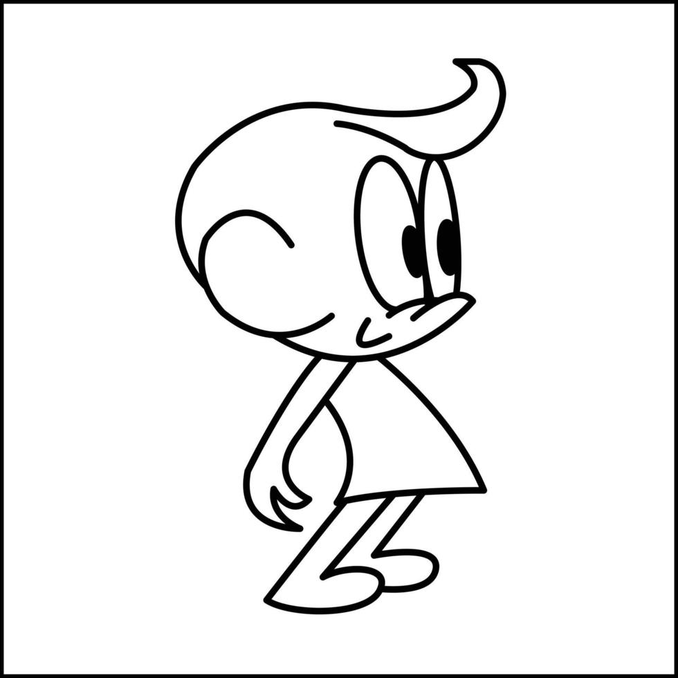 Baby Cartoon Black and White vector