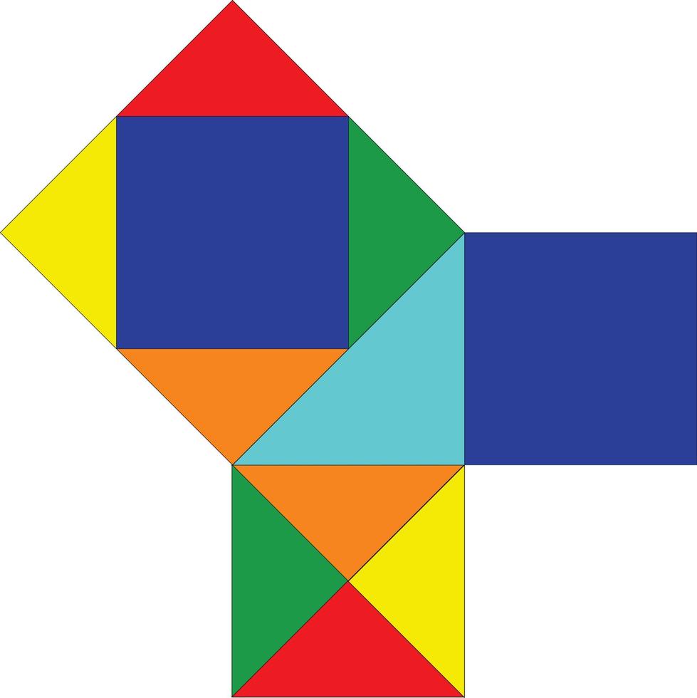 The Visual of Pythagorean Theorem vector