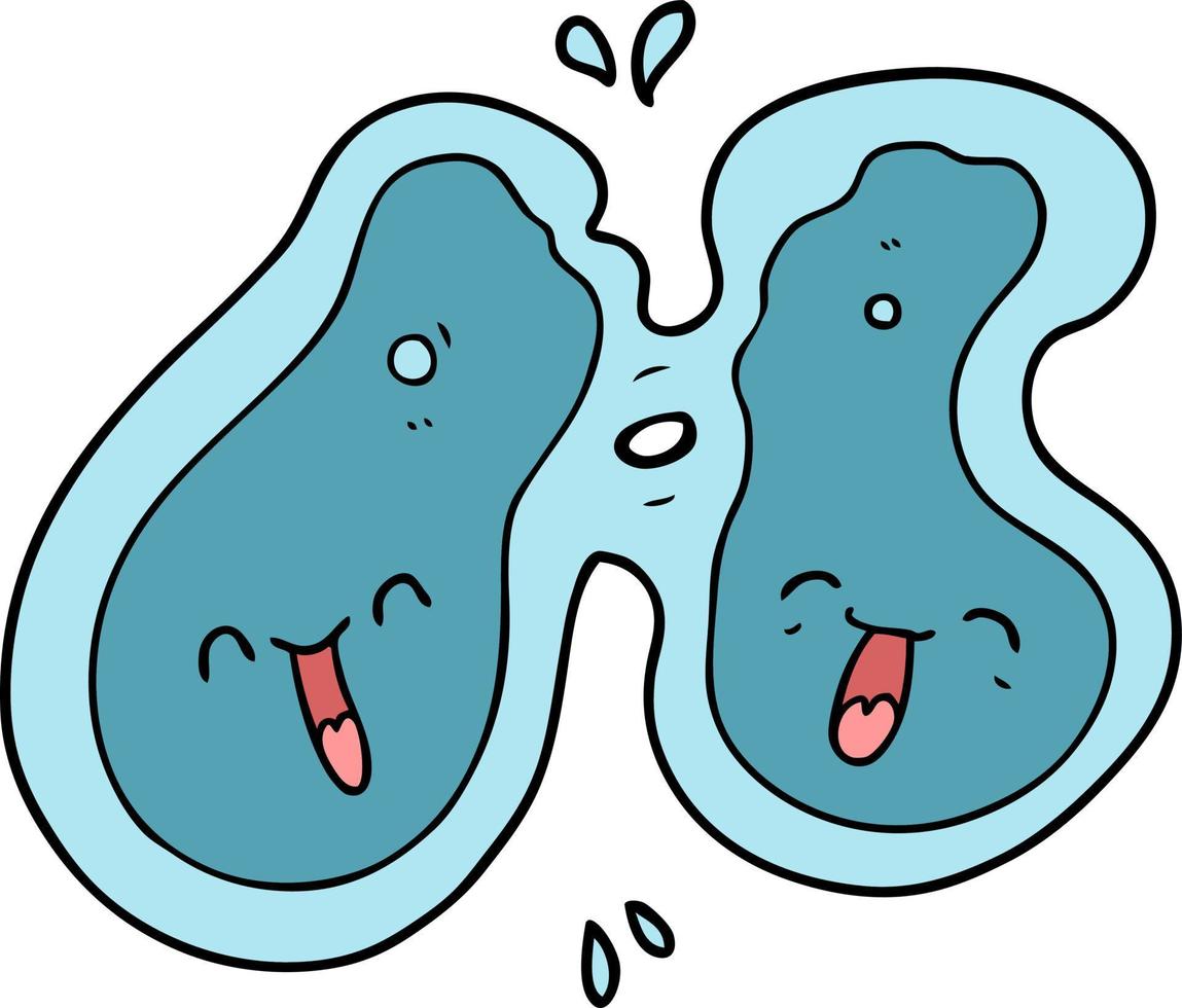 cartoon blue amoebas vector