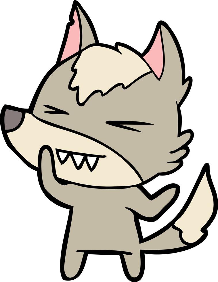 Vector wolf character in cartoon style