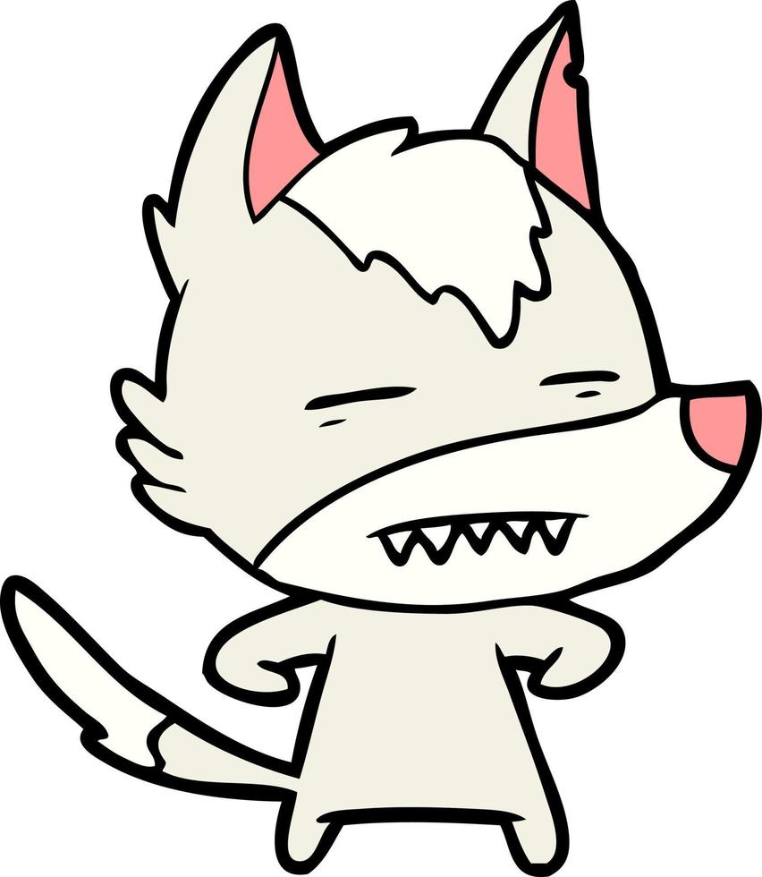 Vector wolf character in cartoon style