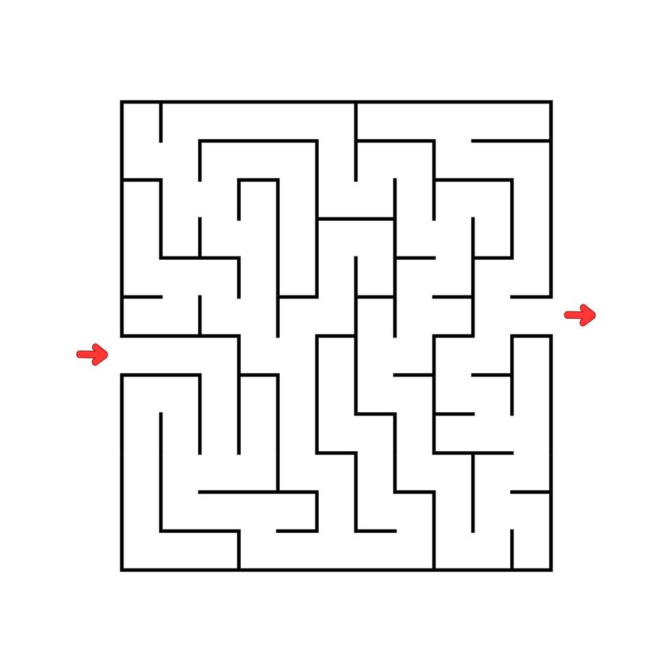 Abstact labyrinth. Educational game for kids. Puzzle for children. Maze conundrum. Find the right path. Vector illustration.
