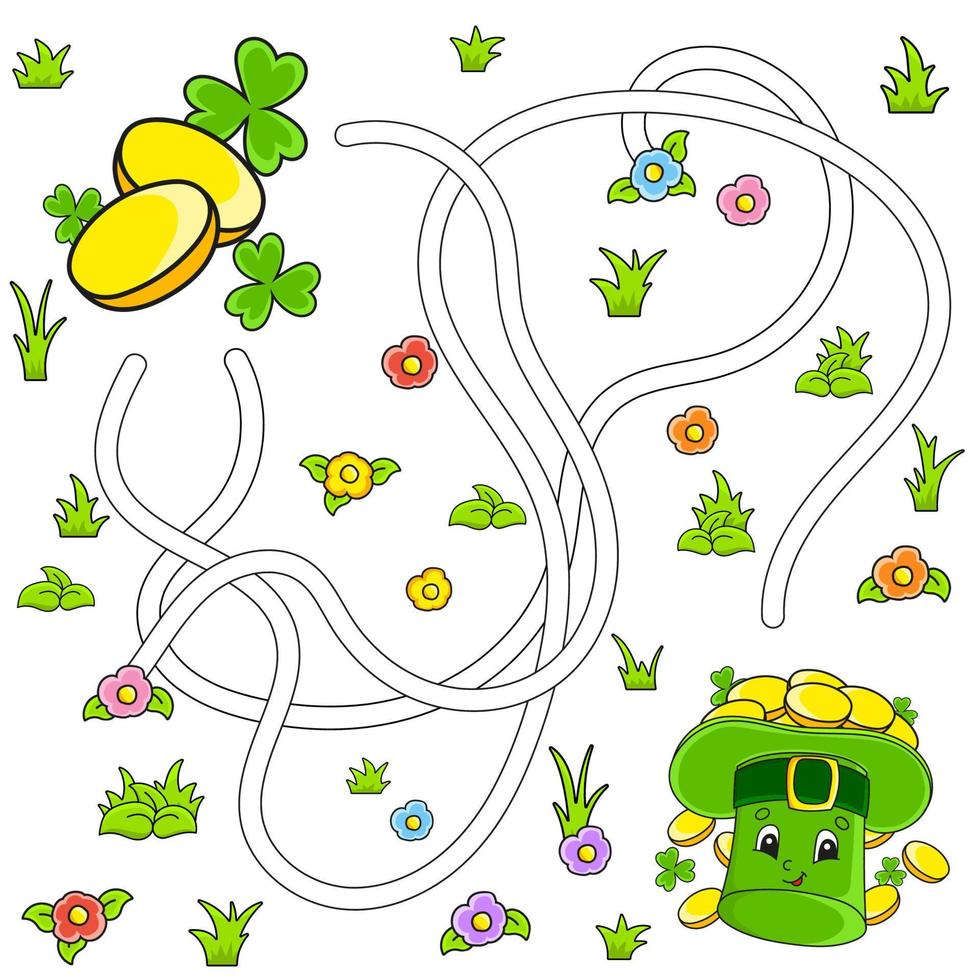 Funny maze for kids. Puzzle for children. cartoon character. Labyrinth conundrum. Find the right path. Vector illustration.