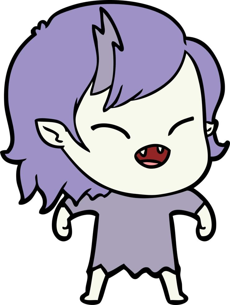 Vector vampire girl character in cartoon style