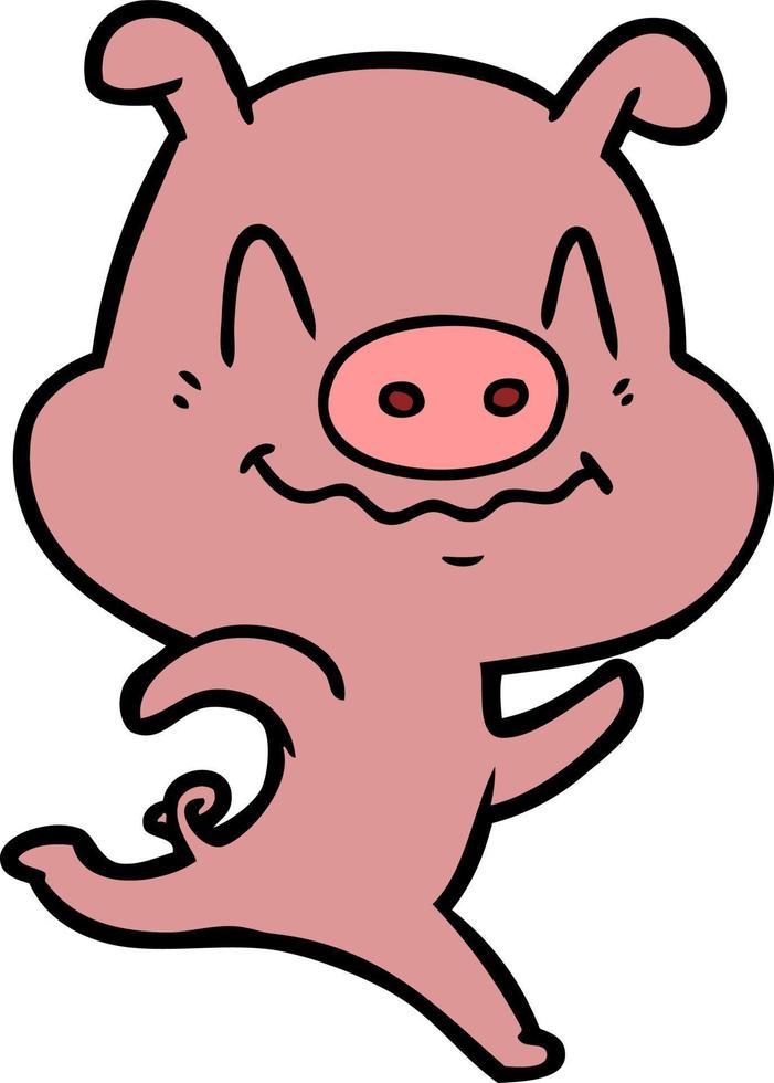 Vector pig character in cartoon style