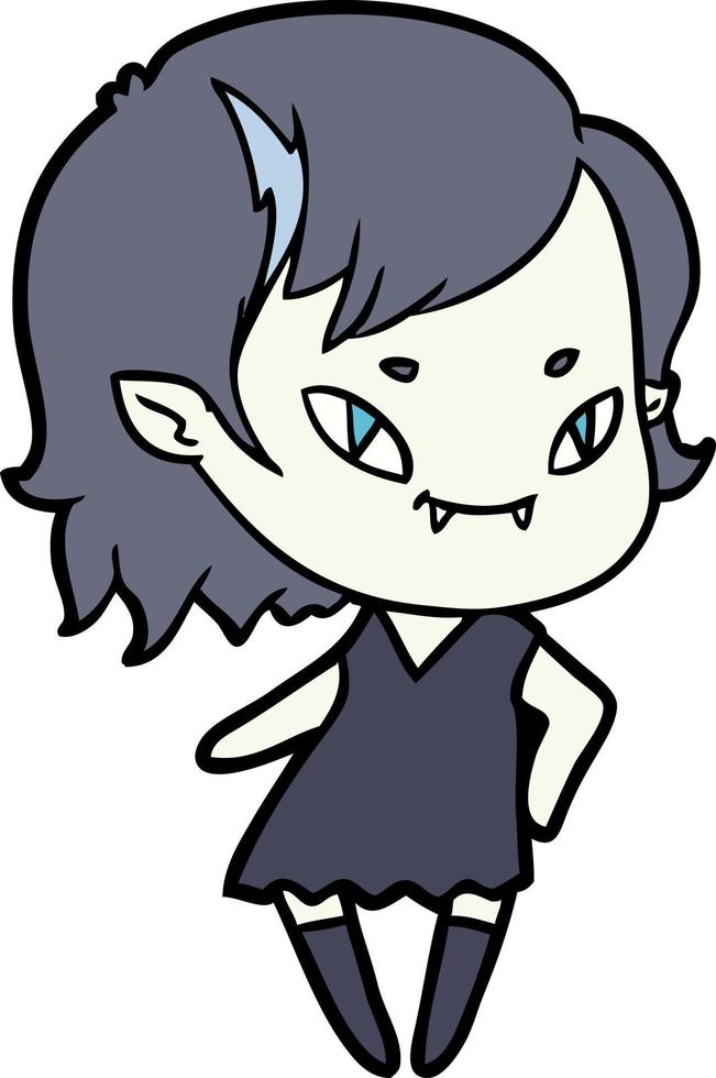 Vector vampire girl character in cartoon style