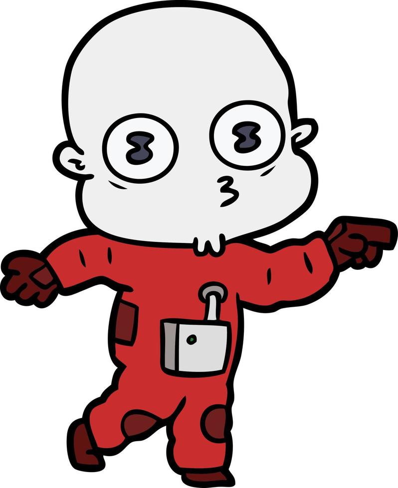 personaje alienígena vectorial en estilo de dibujos animados vector