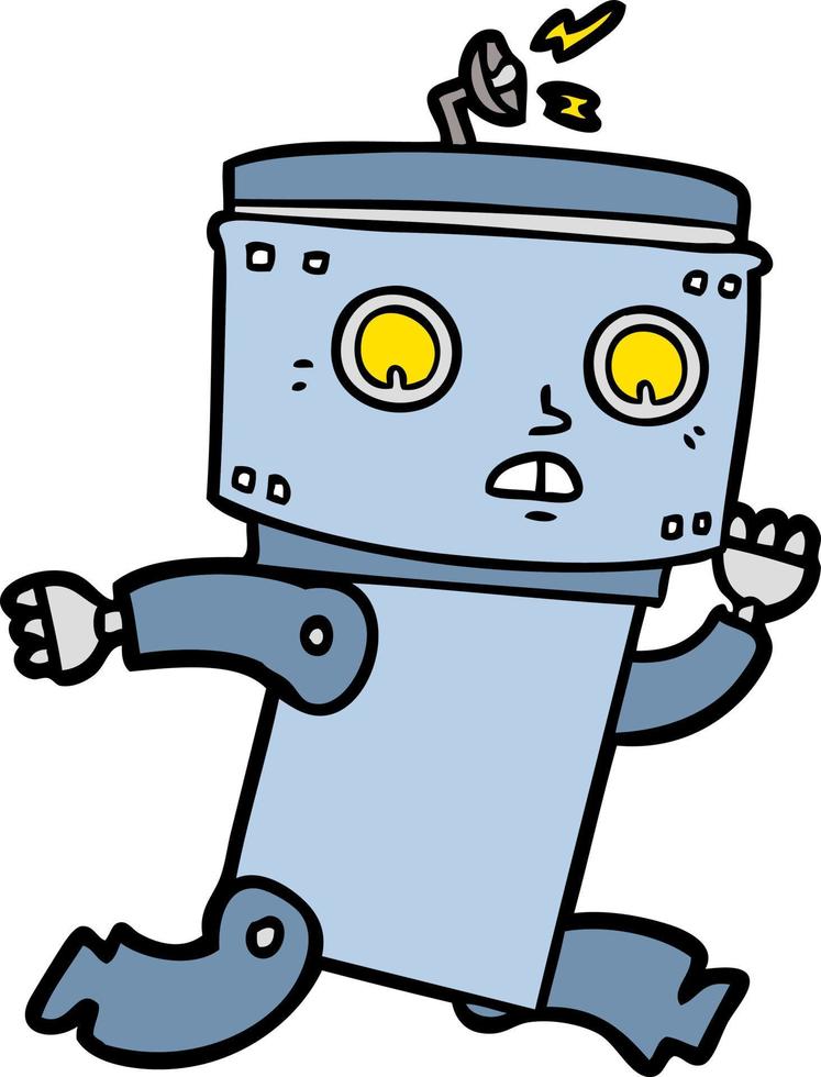 personaje de robot vectorial en estilo de dibujos animados vector