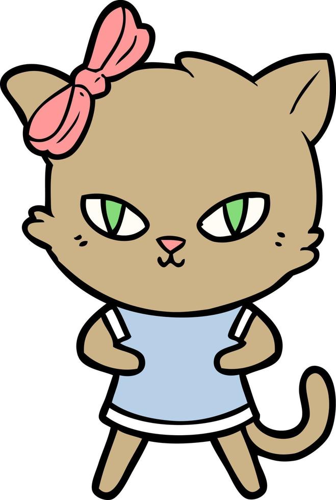 personaje de gato vectorial en estilo de dibujos animados vector