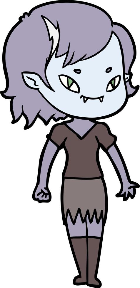 Vector vampire girl character in cartoon style