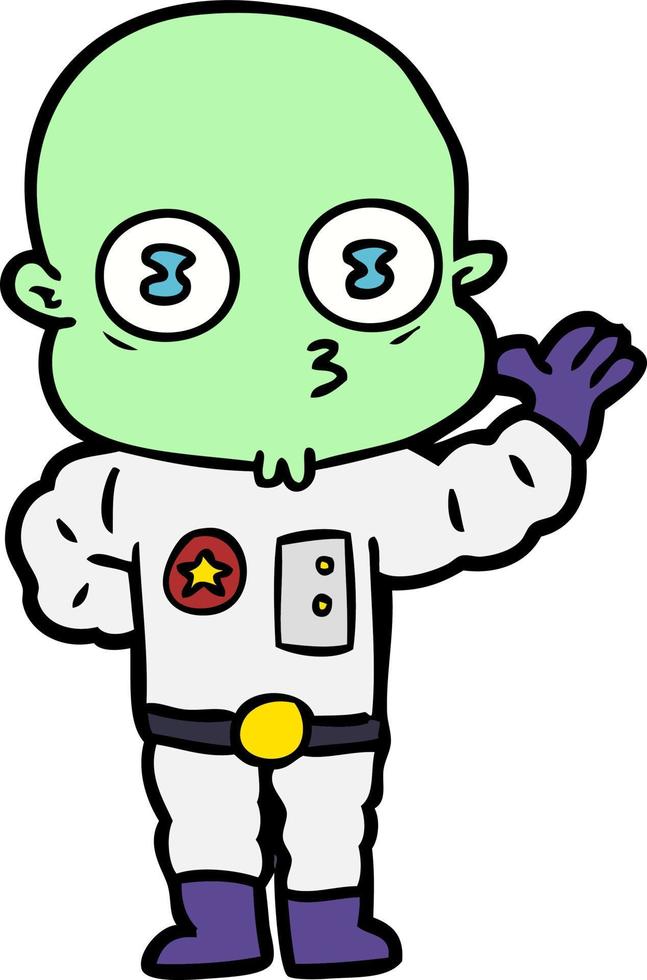 Vector alien character in cartoon style