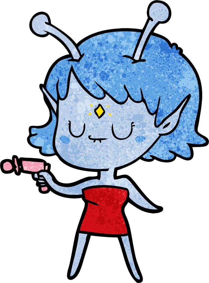 Vector alien character in cartoon style