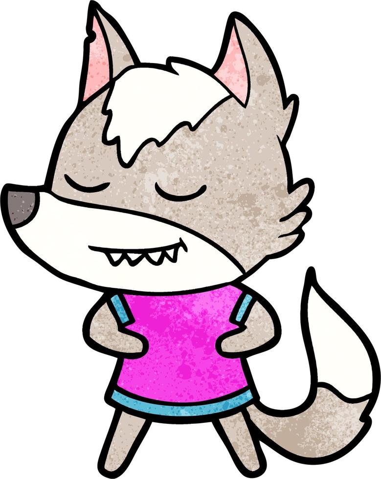 Vector wolf character in cartoon style