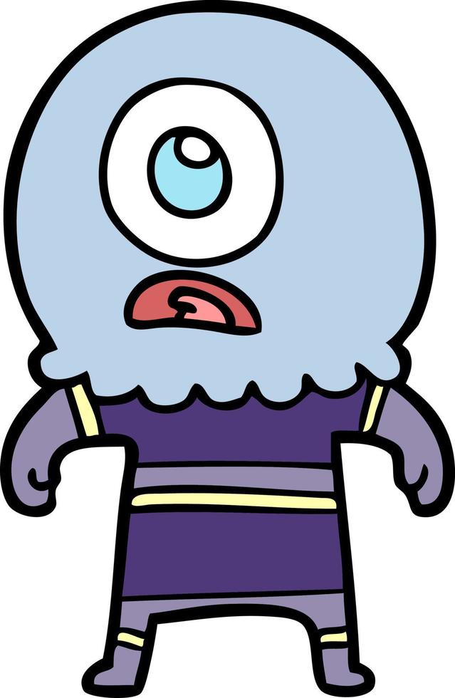 Vector alien character in cartoon style