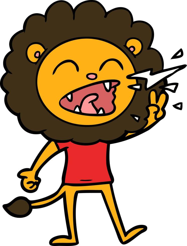 Vector lion character in cartoon style