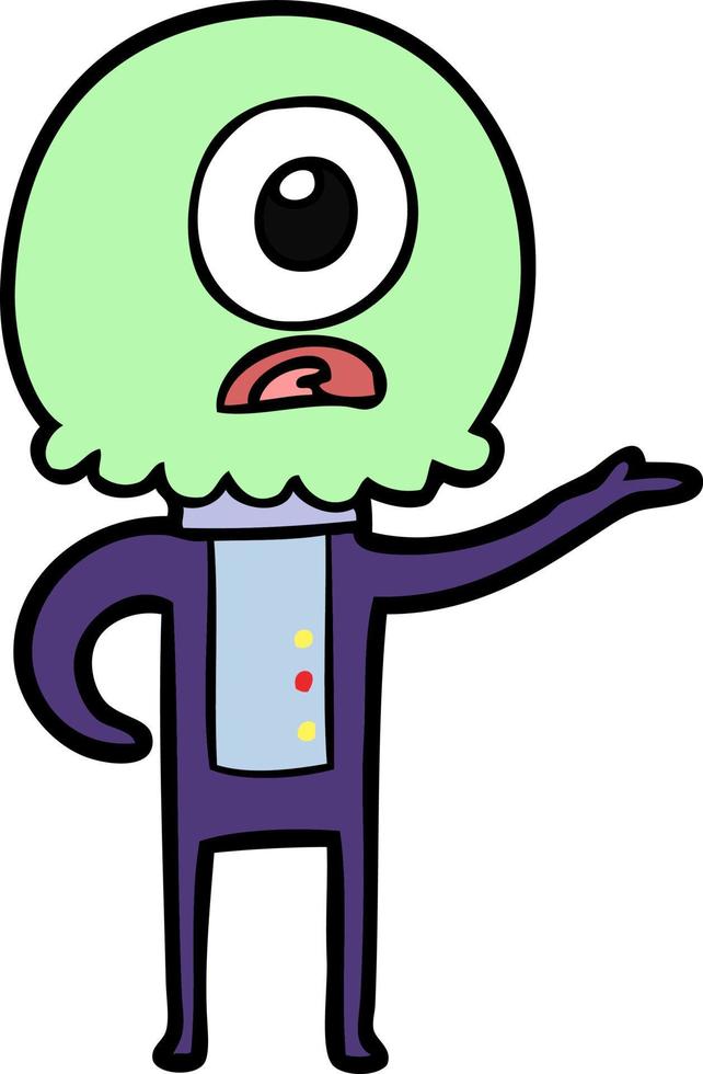 Vector alien character in cartoon style