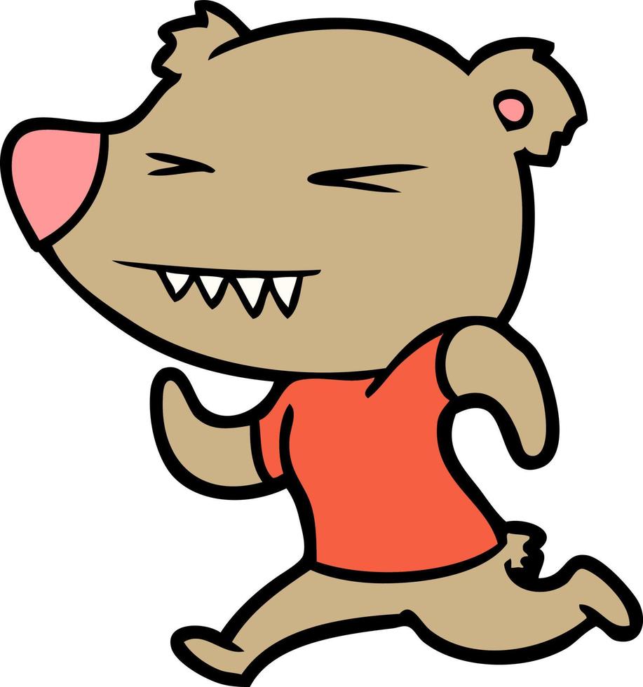 personaje de oso vectorial en estilo de dibujos animados vector