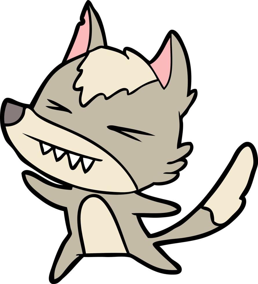 personaje de lobo vectorial en estilo de dibujos animados vector