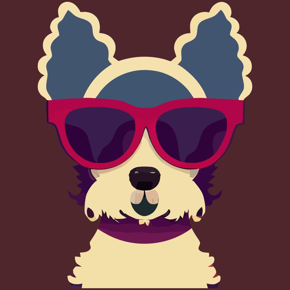 gráfico vectorial de ilustración de caniche con gafas de sol aislado bueno para icono, mascota, imprimir o personalizar su diseño vector