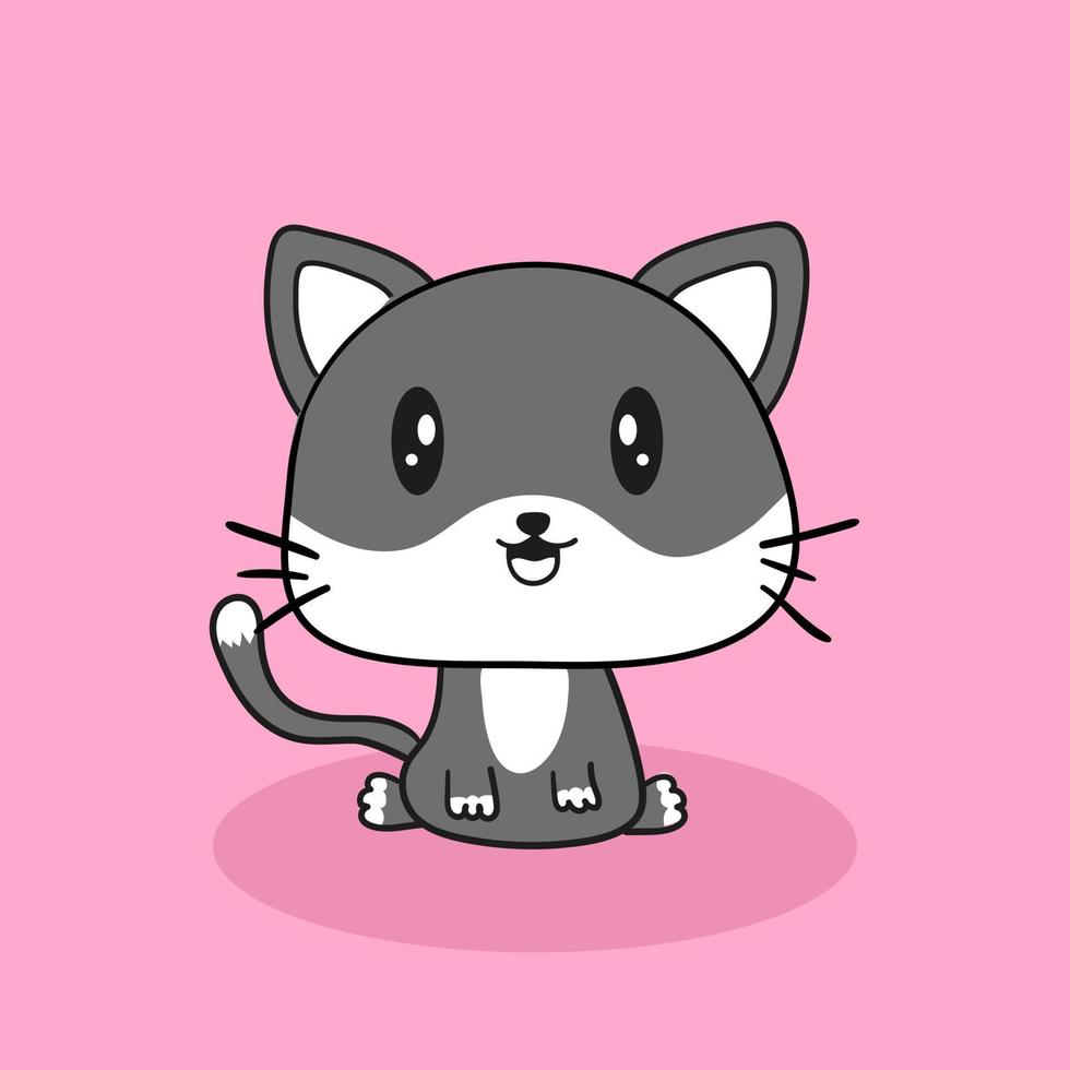 Cute Cat Vector Editable Colorful Drawing Illustration