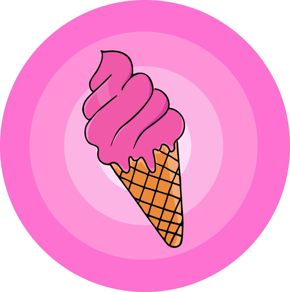 Cute Desert Ice Cream Vector Editable Colorful Drawing Illustration