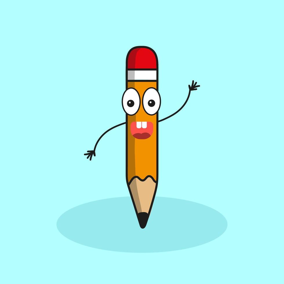 Cartoon Cute Character Pencil Vector Editable Colorful Drawing Illustration