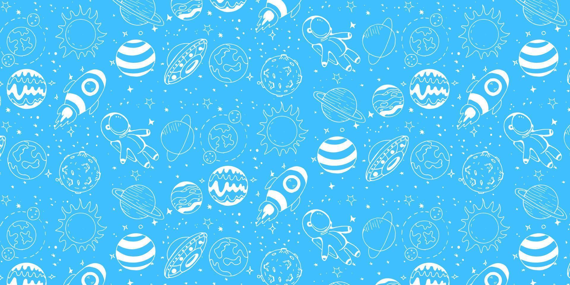 Space Vector Hand Draw Pattern