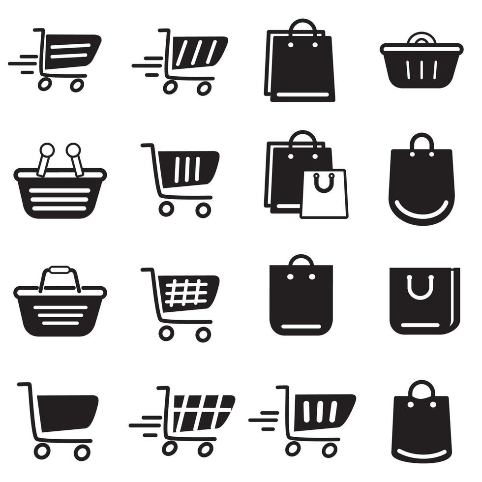 Shopping Cart set icon vector