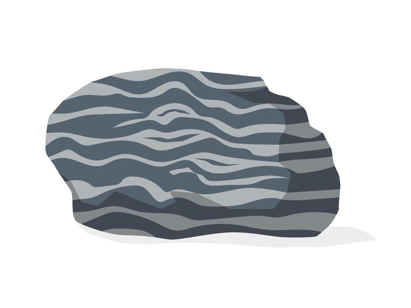 Gneiss stone specimen illustration. Metamorphic rock sample vector