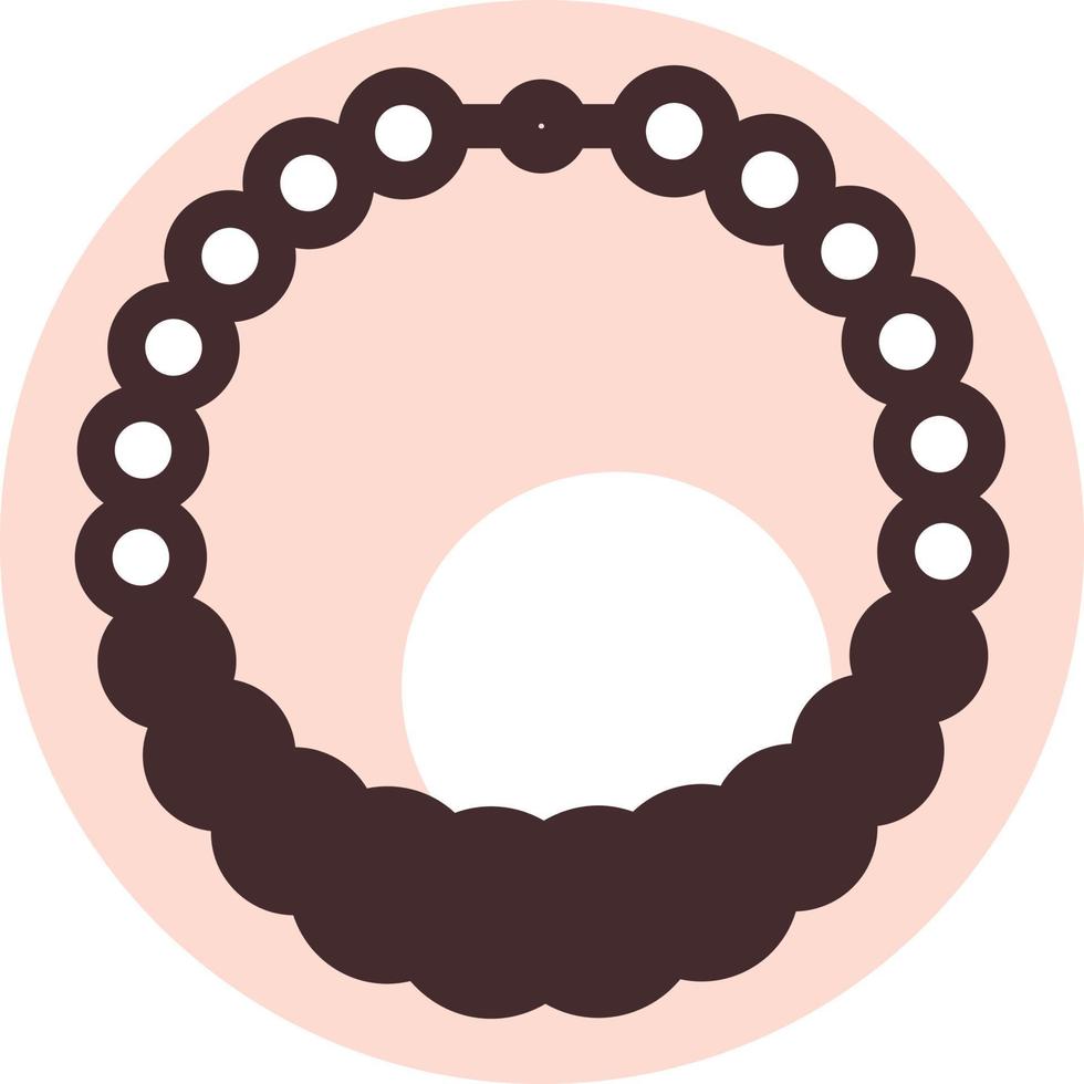 White pearl necklace, illustration, vector on a white background.