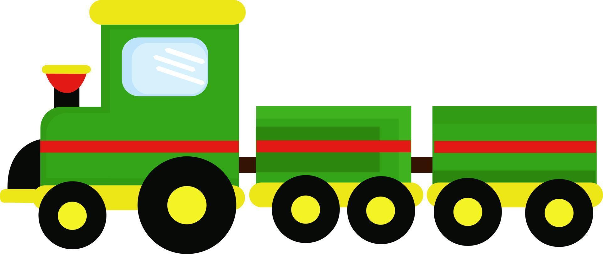 tren verde, ilustración, vector sobre fondo blanco