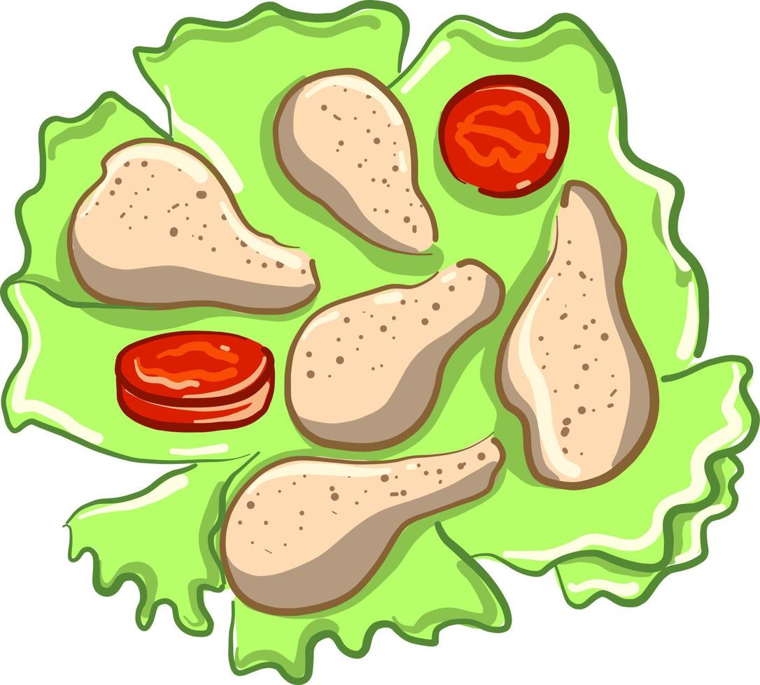 Chicken meat, illustration, vector on white background