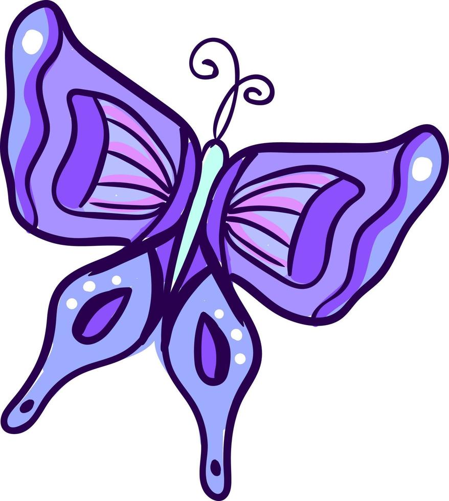 Purple butterfly, illustration, vector on white background.
