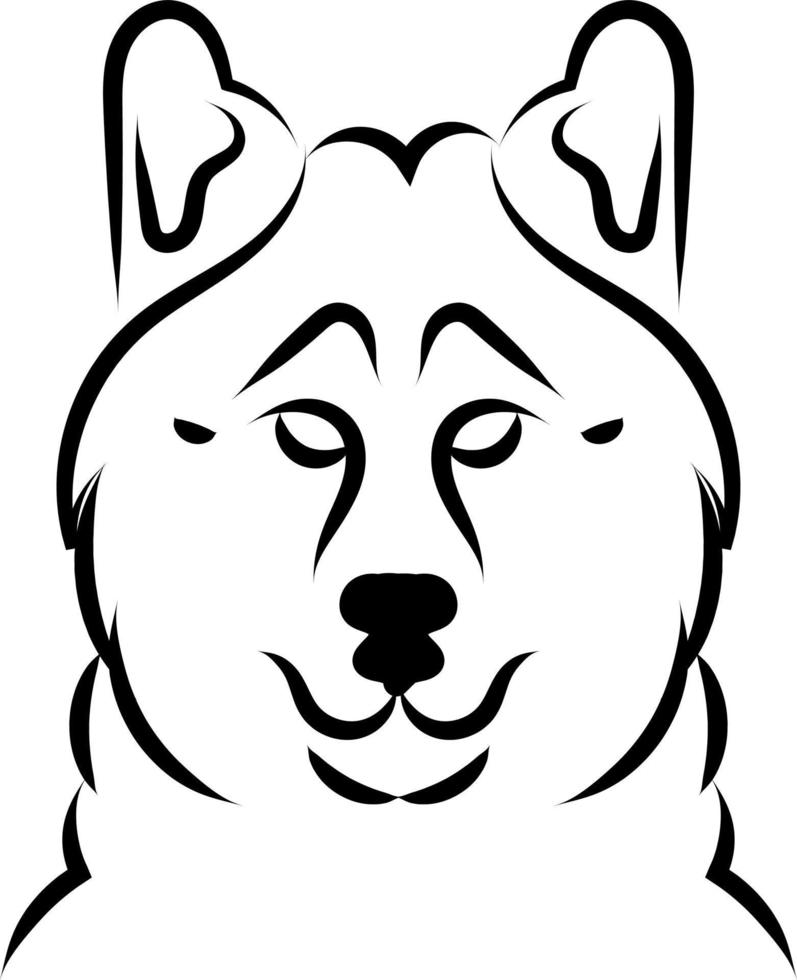 Cute siberian husky, illustration, vector on white background.