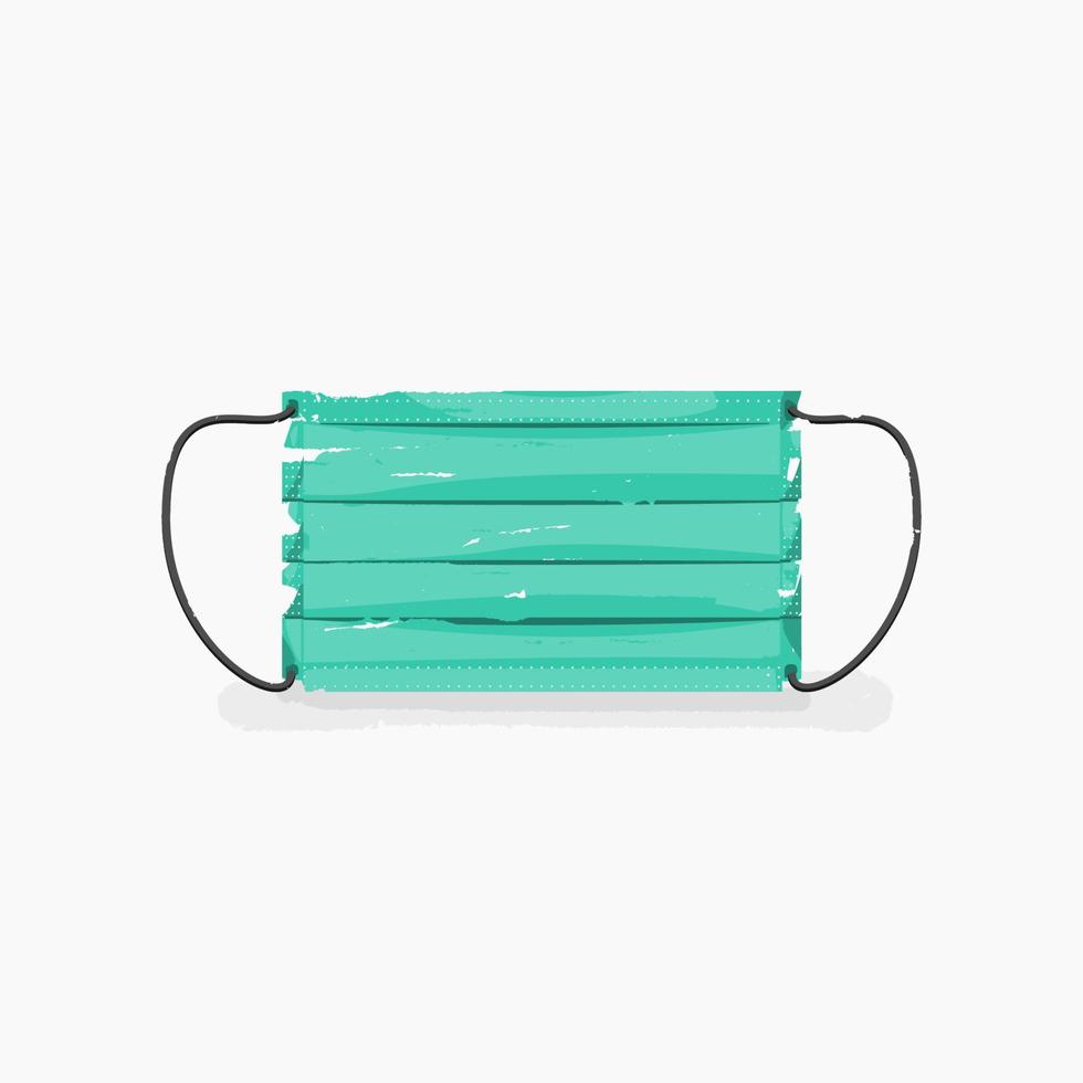 Editable Isolated Rectangle Medical Mask Vector Illustration in Brush Strokes Style for Artwork Element of Healthcare and Medical Related Design