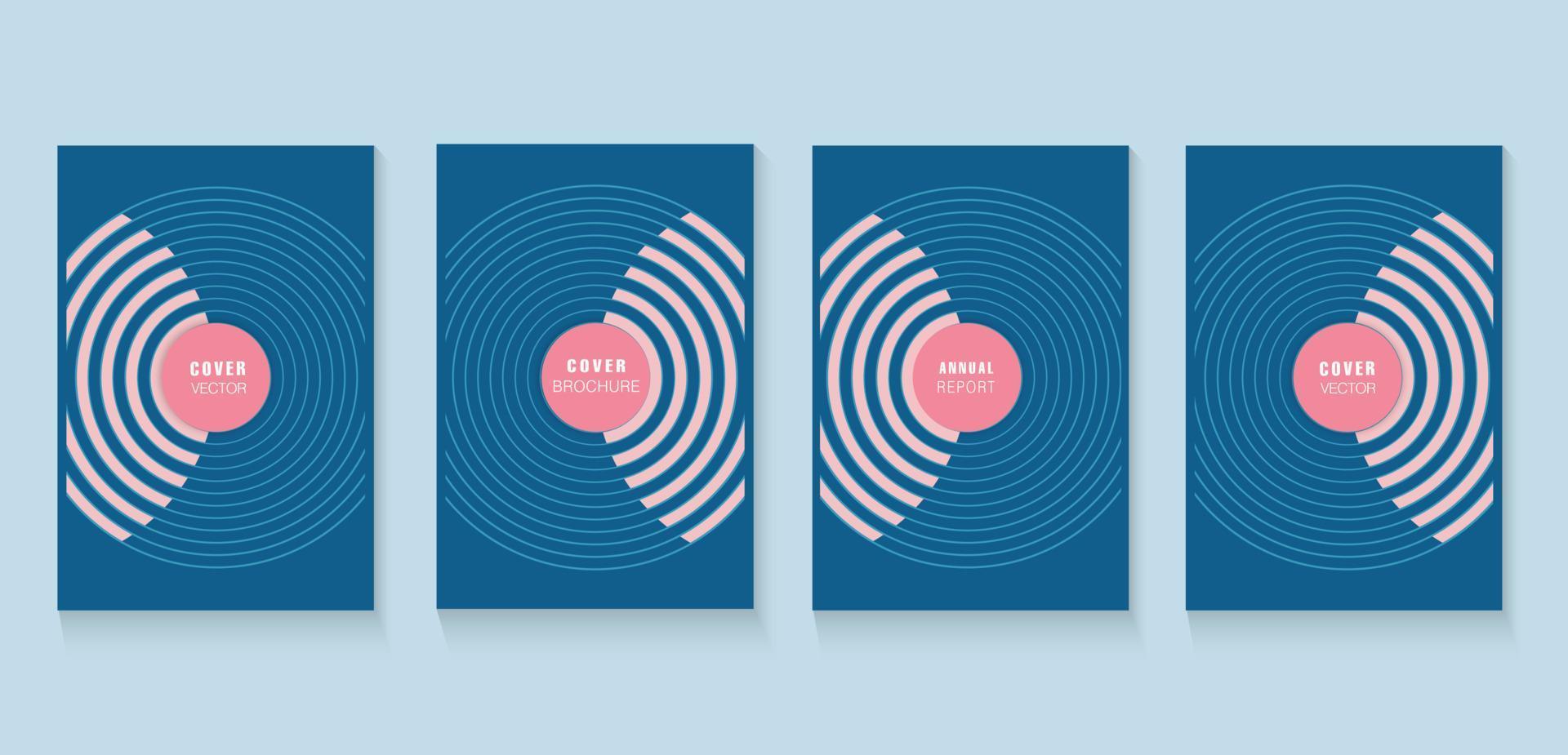 Modern Covers Template Design lines shapes in soft blue colors vector