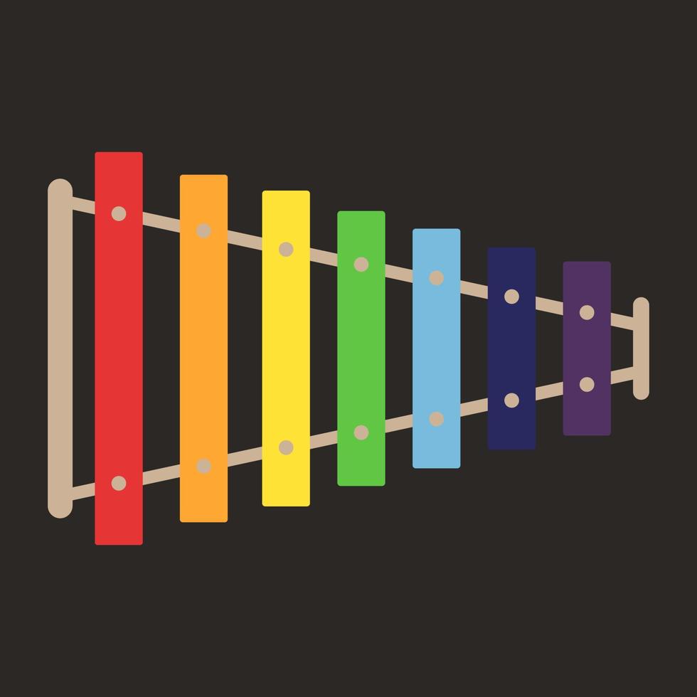 Xylophone, illustration, vector on white background.