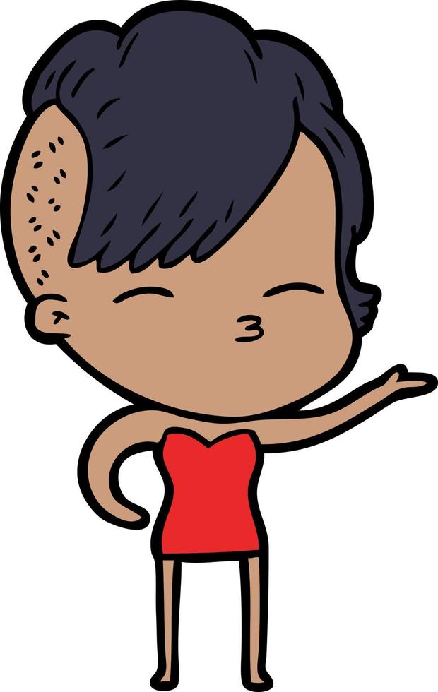 Vector woman character in cartoon style