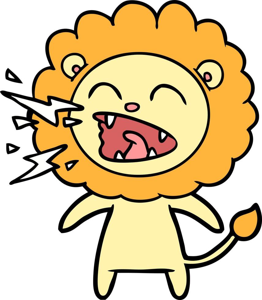 Vector lion character in cartoon style