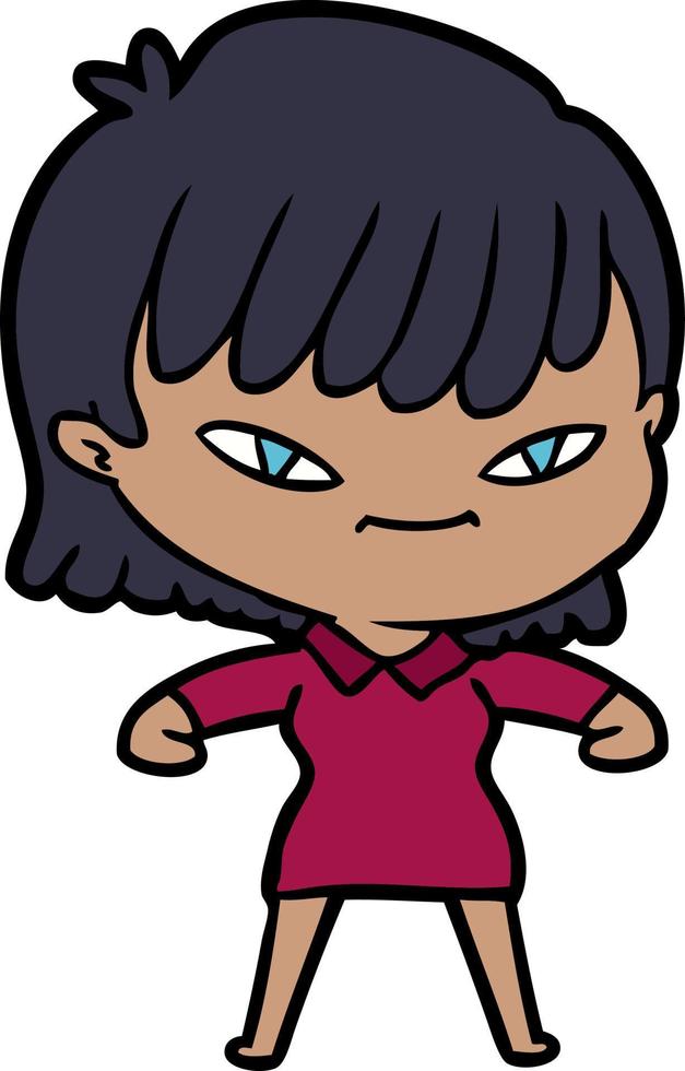 Vector woman character in cartoon style