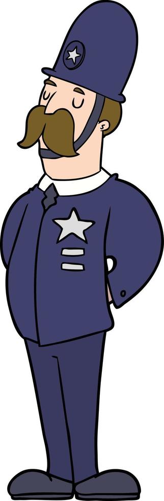 policía barbudo de dibujos animados vector