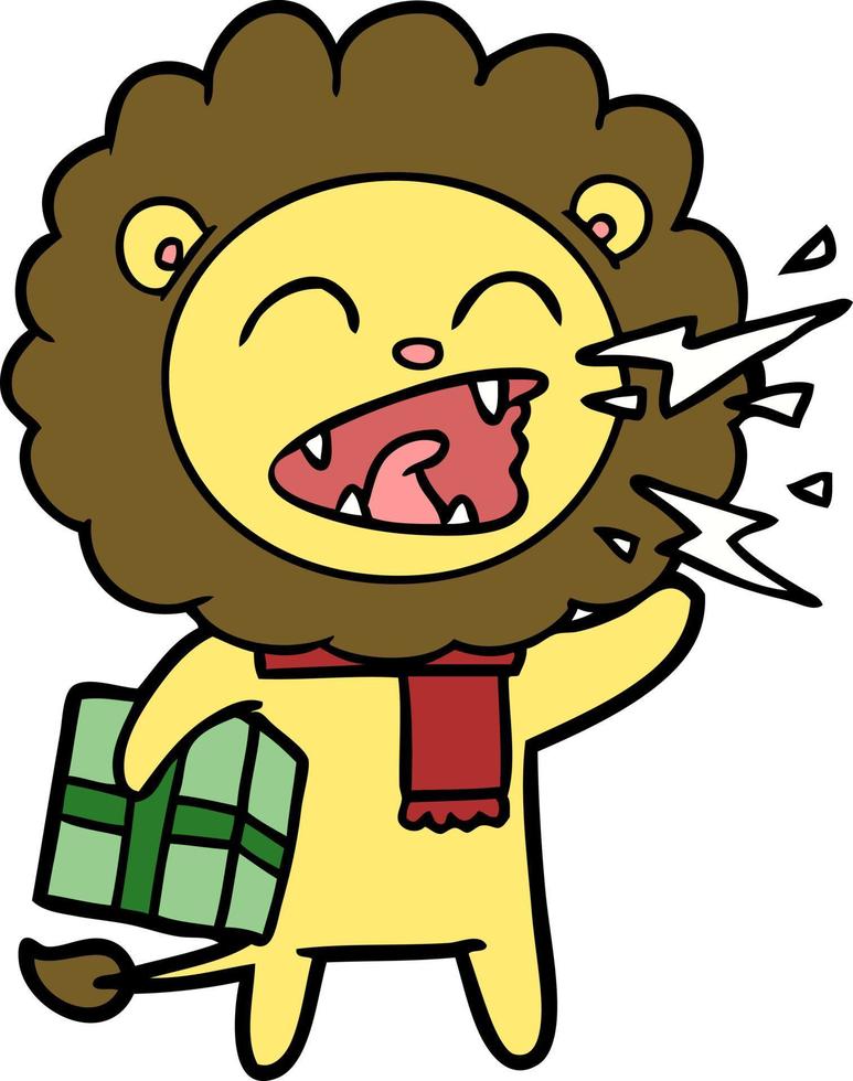 Vector lion character in cartoon style