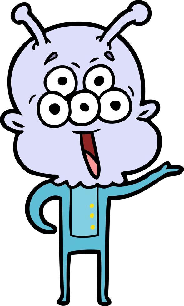 Vector alien character in cartoon style