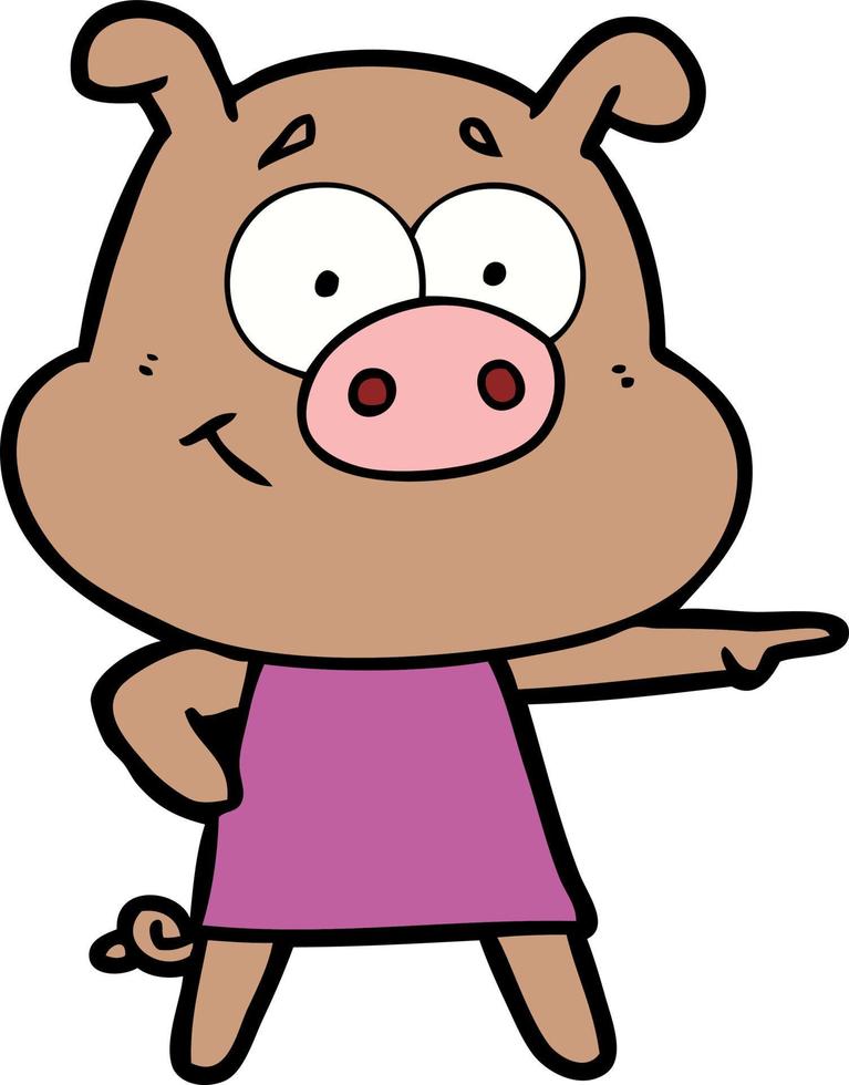 Vector pig character in cartoon style