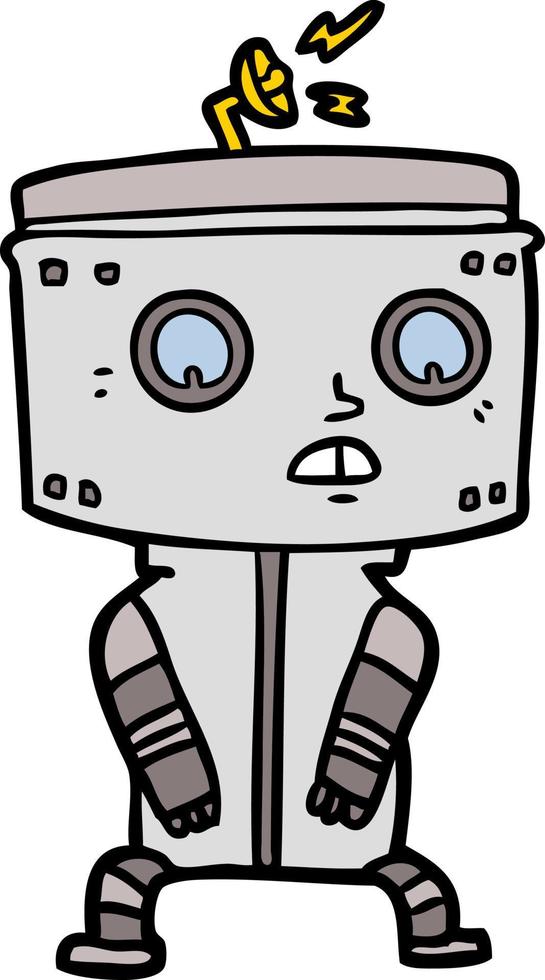 personaje de robot vectorial en estilo de dibujos animados vector