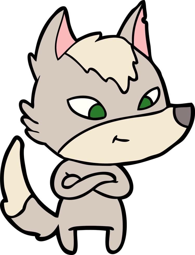 Vector wolf character in cartoon style