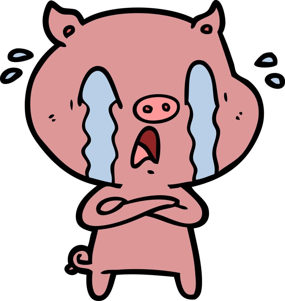 Vector pig character in cartoon style