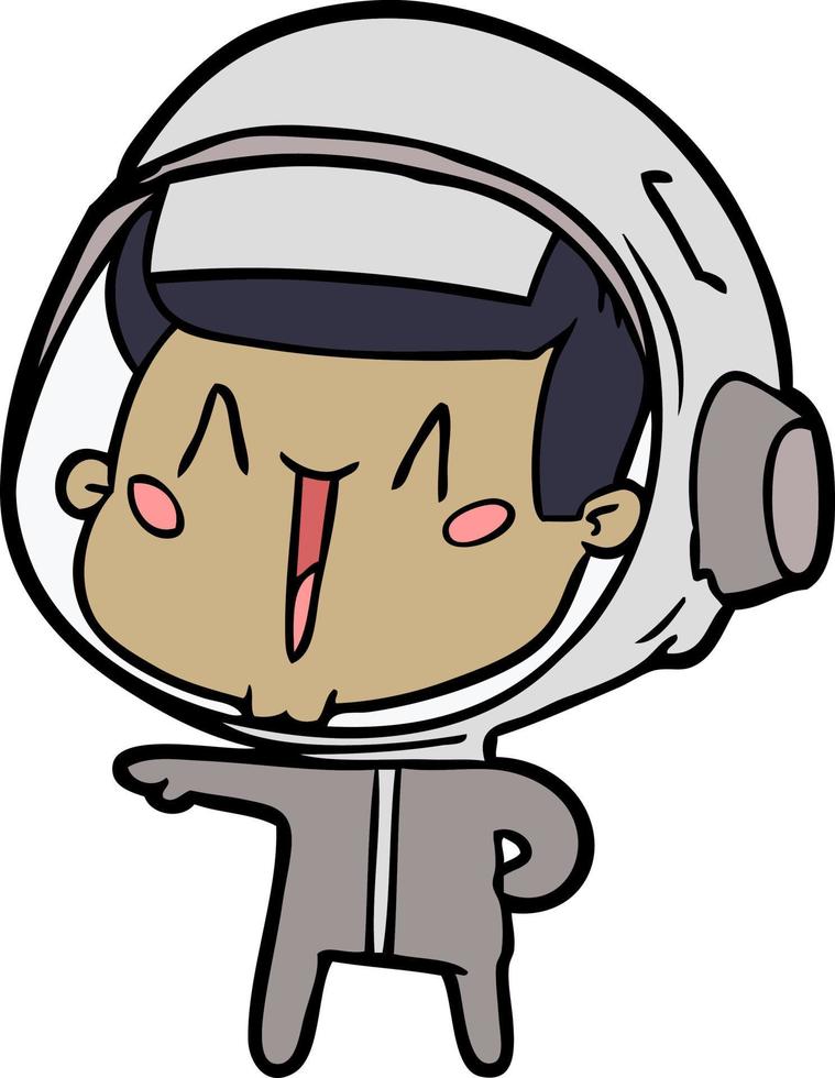 personaje de astronauta vectorial en estilo de dibujos animados vector